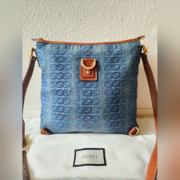 Gucci GG Denim Abbey Messenger Crossbody Bag - Picture 2 of 16